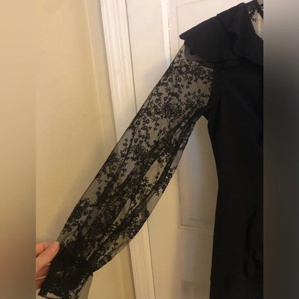 Princess Polly Dress Black Floral Lace Mini Sorcerer Design